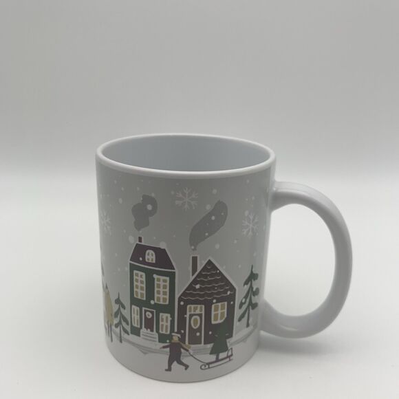 Designpac Coffee Tea Mug Winter Snowy Neighborhood Scene Lt Gray White 10oz - Picture 9 of 11